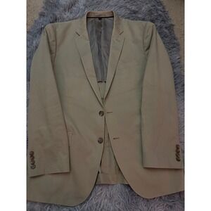 J.Crew Ludlow 42R Khaki Blazer Italian Larusmiani Fabric Slim Fit Sport Coat